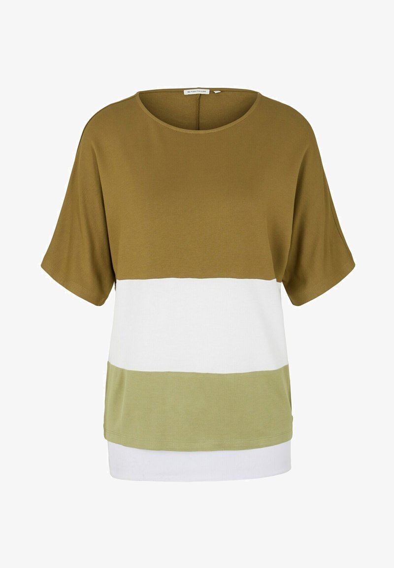 Tom Tailor T-Shirt Print - Olive/brown