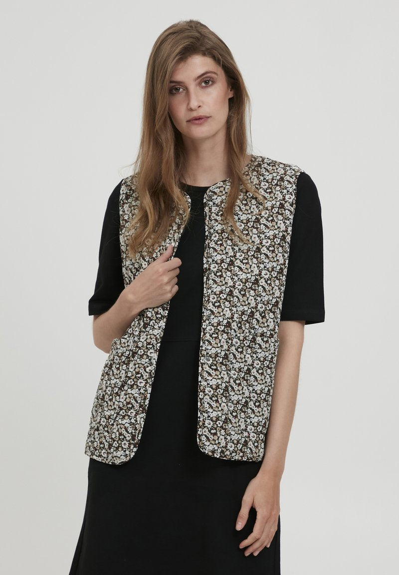 Fransa FRBAQUILLI 2 WAISTCOAT - Weste - Sand Flower Mix