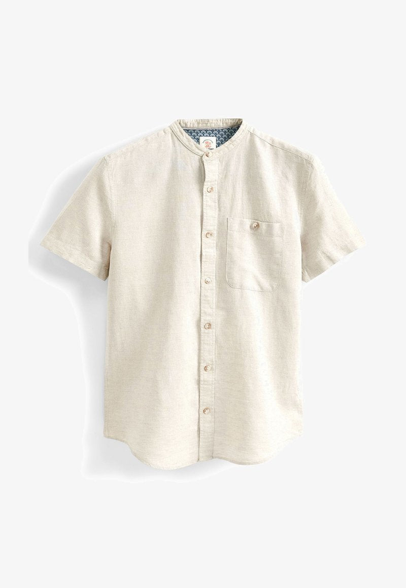 Next BLEND WITH GRANDAD COLLAR STANDARD - Hemd - Oatmeal