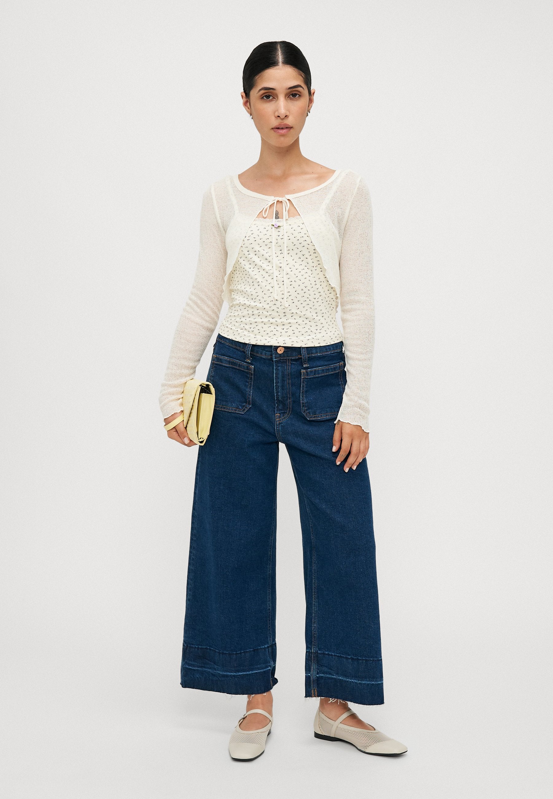 ONLY Petite ONLLEMONE DOUBLE - Long Sleeved Top - Egret