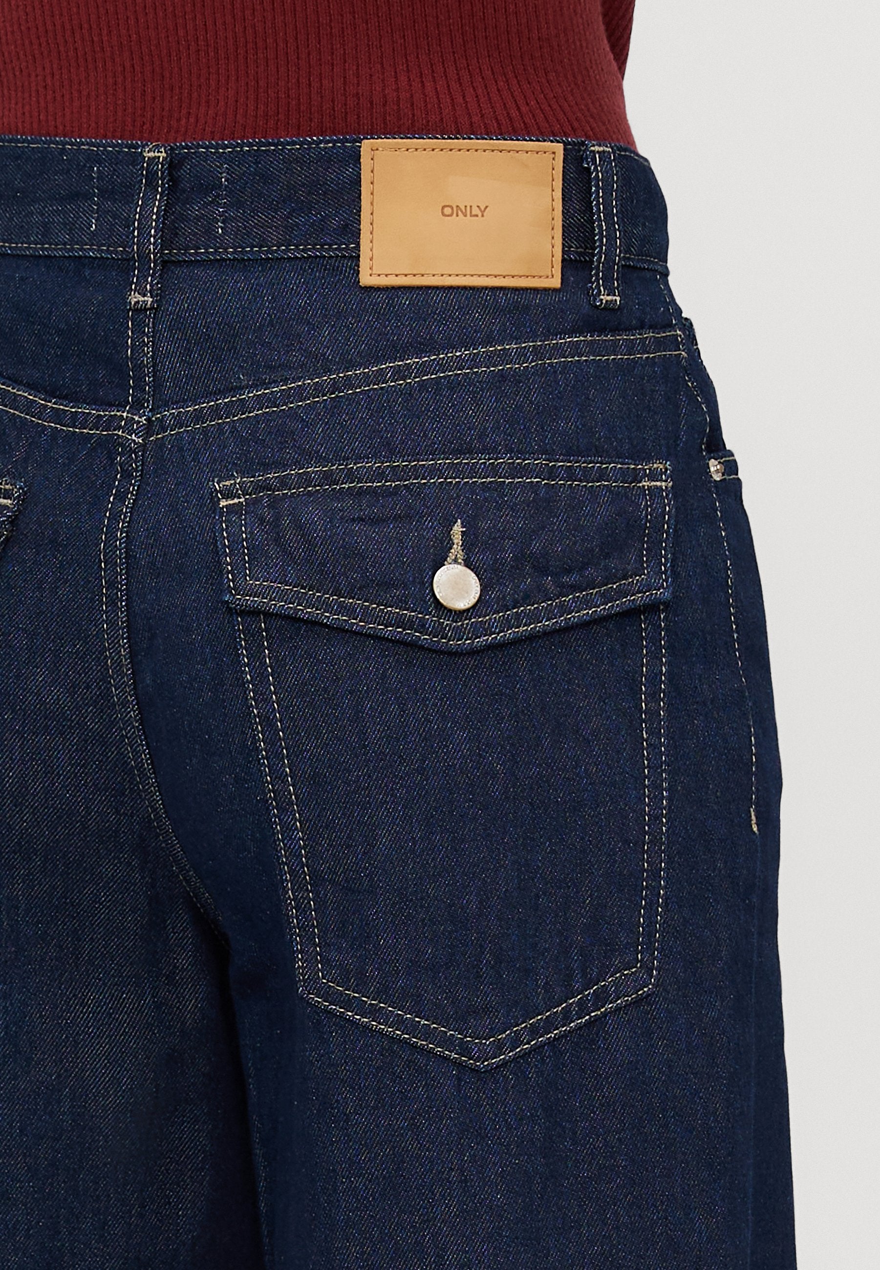 ONLY Petite ONLLINEA DIA - Wide Leg - Dark Blue Denim