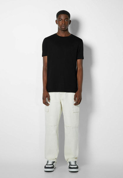 BERSHKA SHORT SLEEVE - T-Shirt Basic - Black