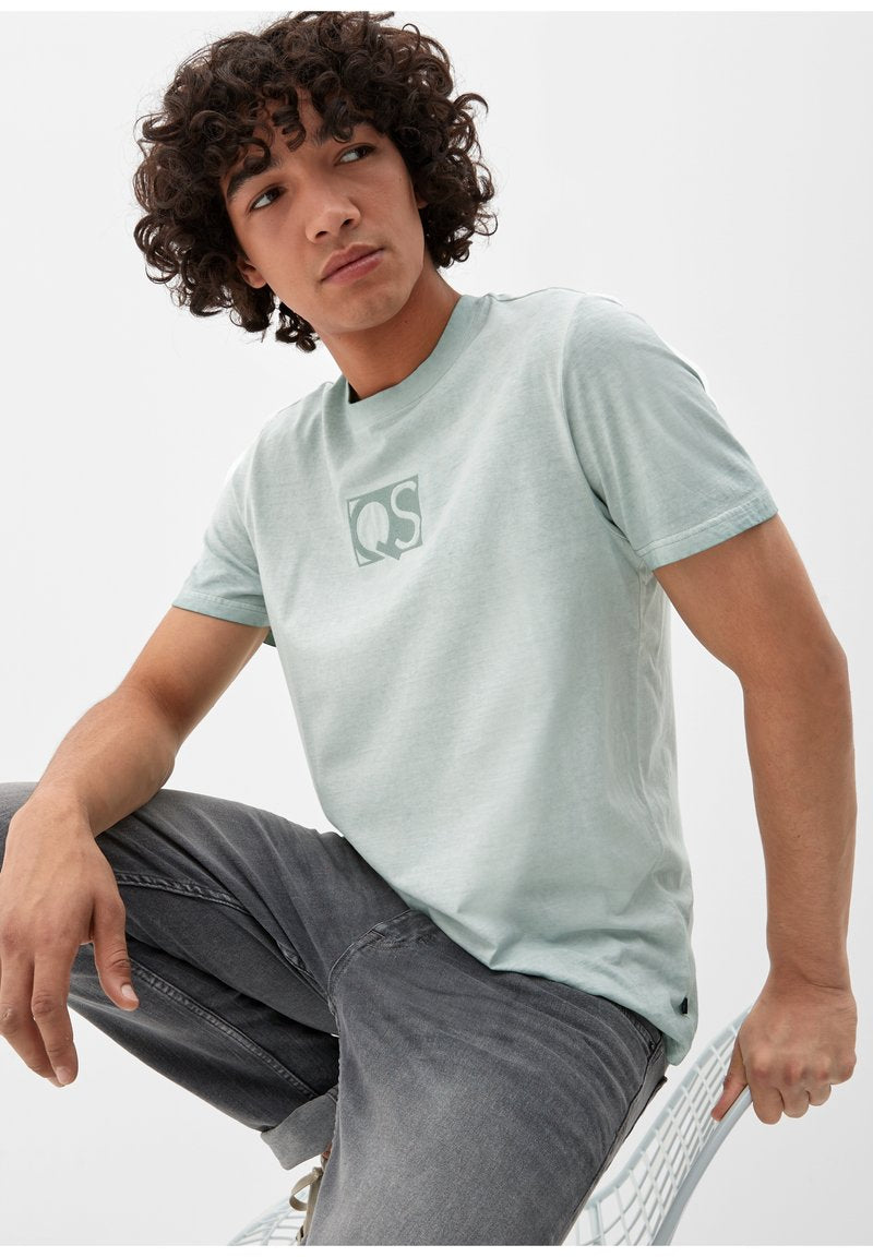 QS By S.Oliver MIT LABELSTICKEREI - T-Shirt Print - Helles Petrol