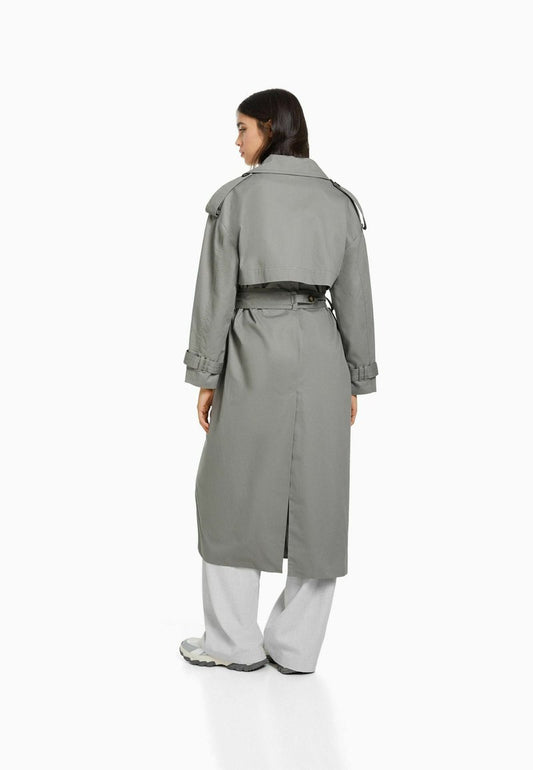 BERSHKA Trenchcoat - Grey
