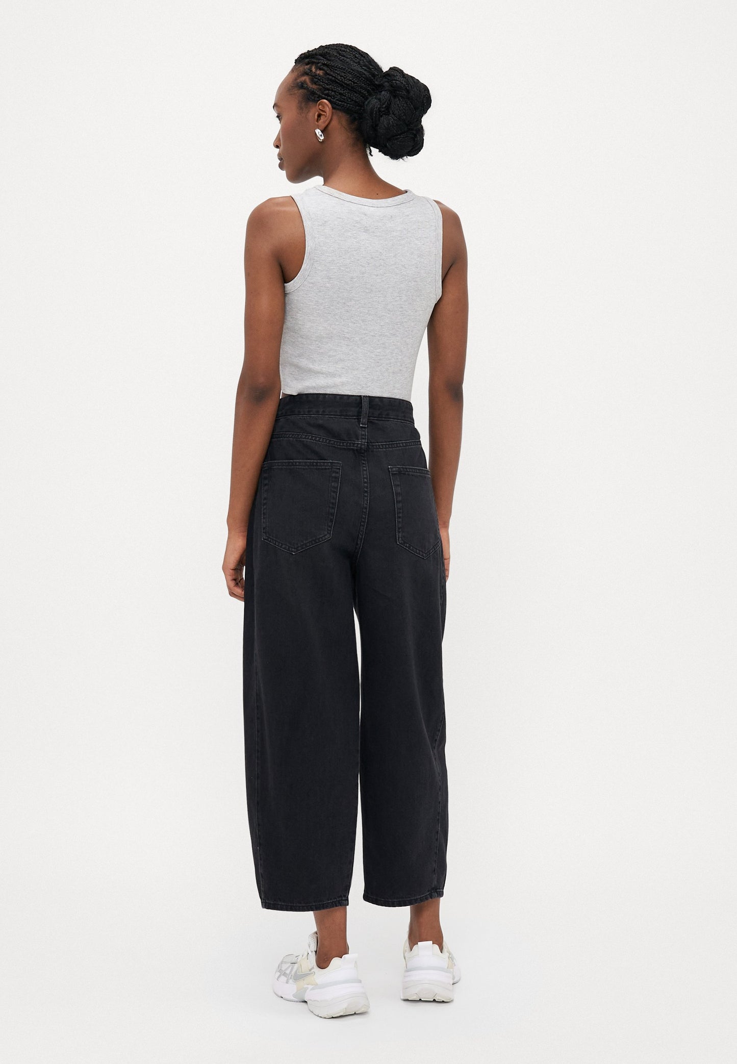ONLY Petite ONLCHARA HORSESHOE - Wide Leg - Washed Black