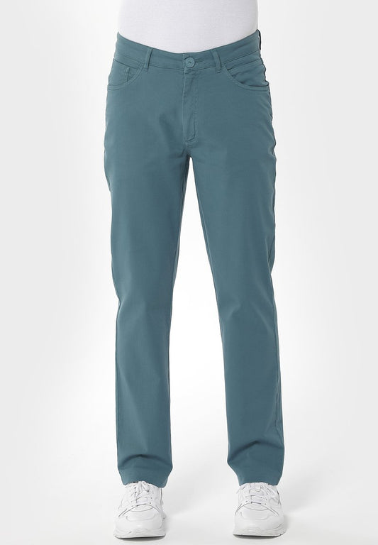  GARMENT DYED REGULAR FIT - Stoffhose - Petrol Green