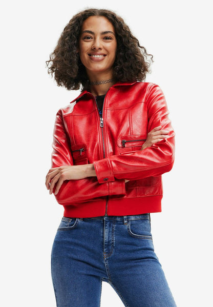 Desigual Kunstlederjacke - Red