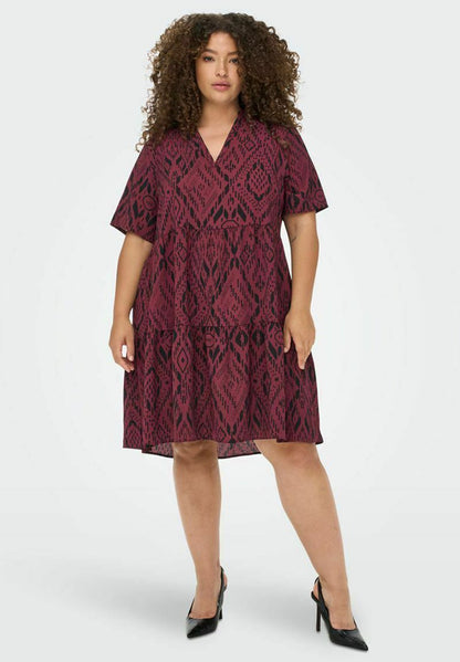 ONLY CARMAKOMA CURVY 2/4 ARM - Freizeitkleid - Windsor Wine