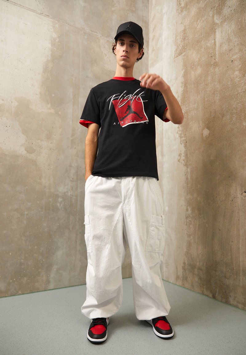 Jordan BRAND CREW - T-Shirt Print - Black/gym Red