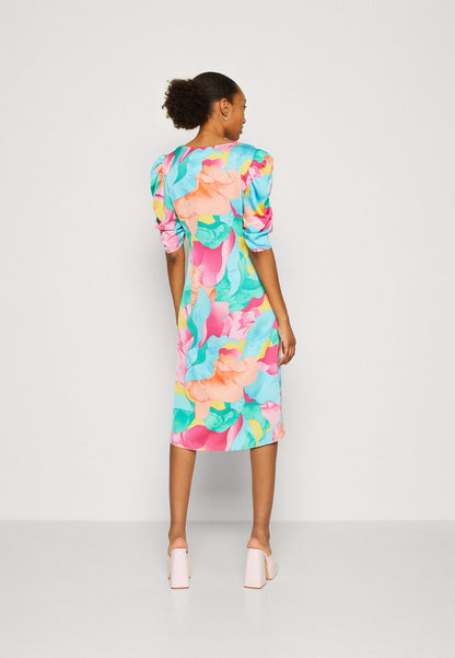 Vila VIJOHANNA MIDI DRESS - Cocktailkleid/festliches Kleid - Pink Yarrow