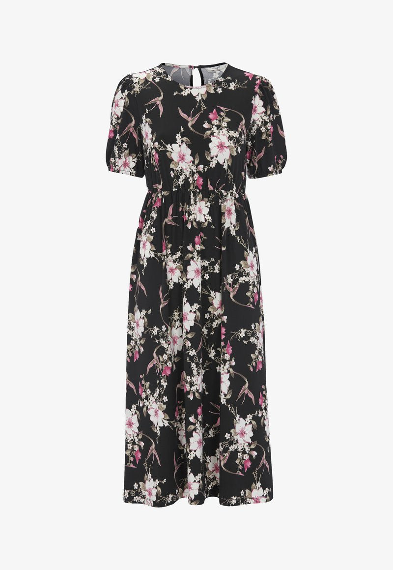  PATTERNED IN SUPPLE - Jerseykleid - Floral Black