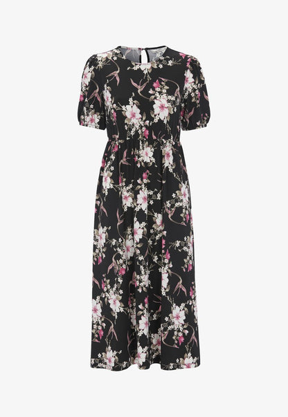  PATTERNED IN SUPPLE - Jerseykleid - Floral Black