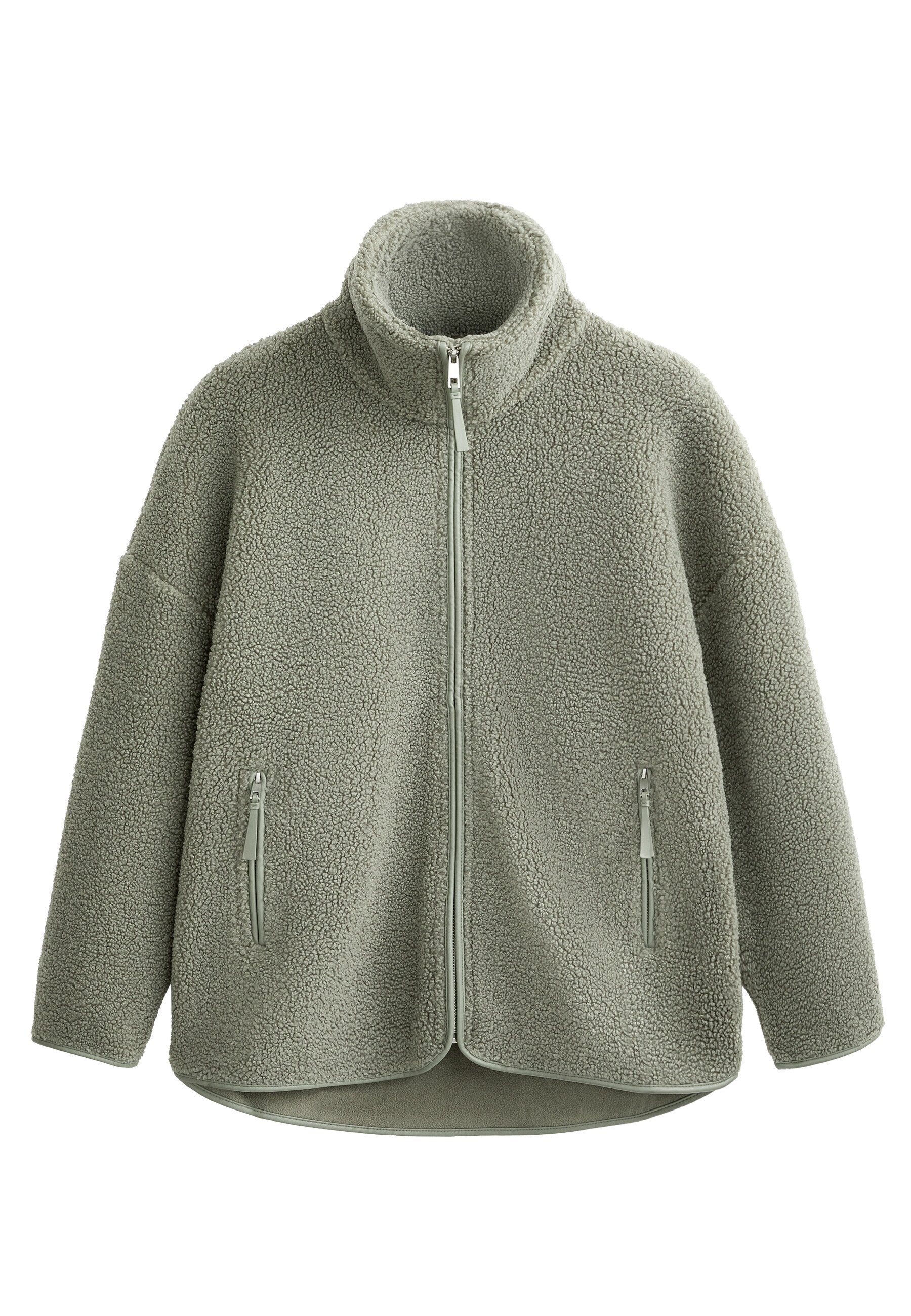 Oysho FAUX-SHEARLING OVERSIZE - Fleece Jacket - Light Grey