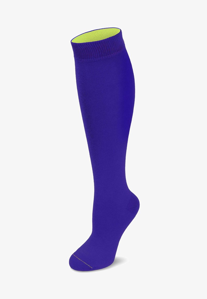  KNEE HIGH SOCKS BI-COLOR - Kniestrümpfe - Royalblau/säuregelb