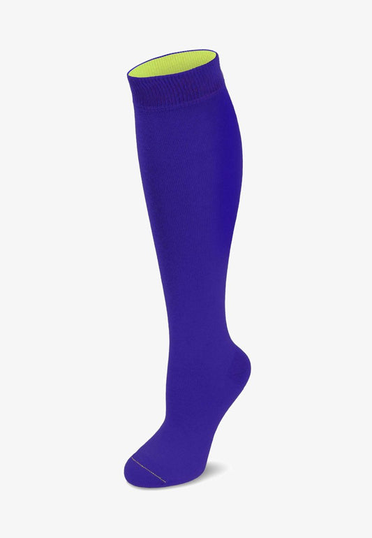  KNEE HIGH SOCKS BI-COLOR - Kniestrümpfe - Royalblau/säuregelb