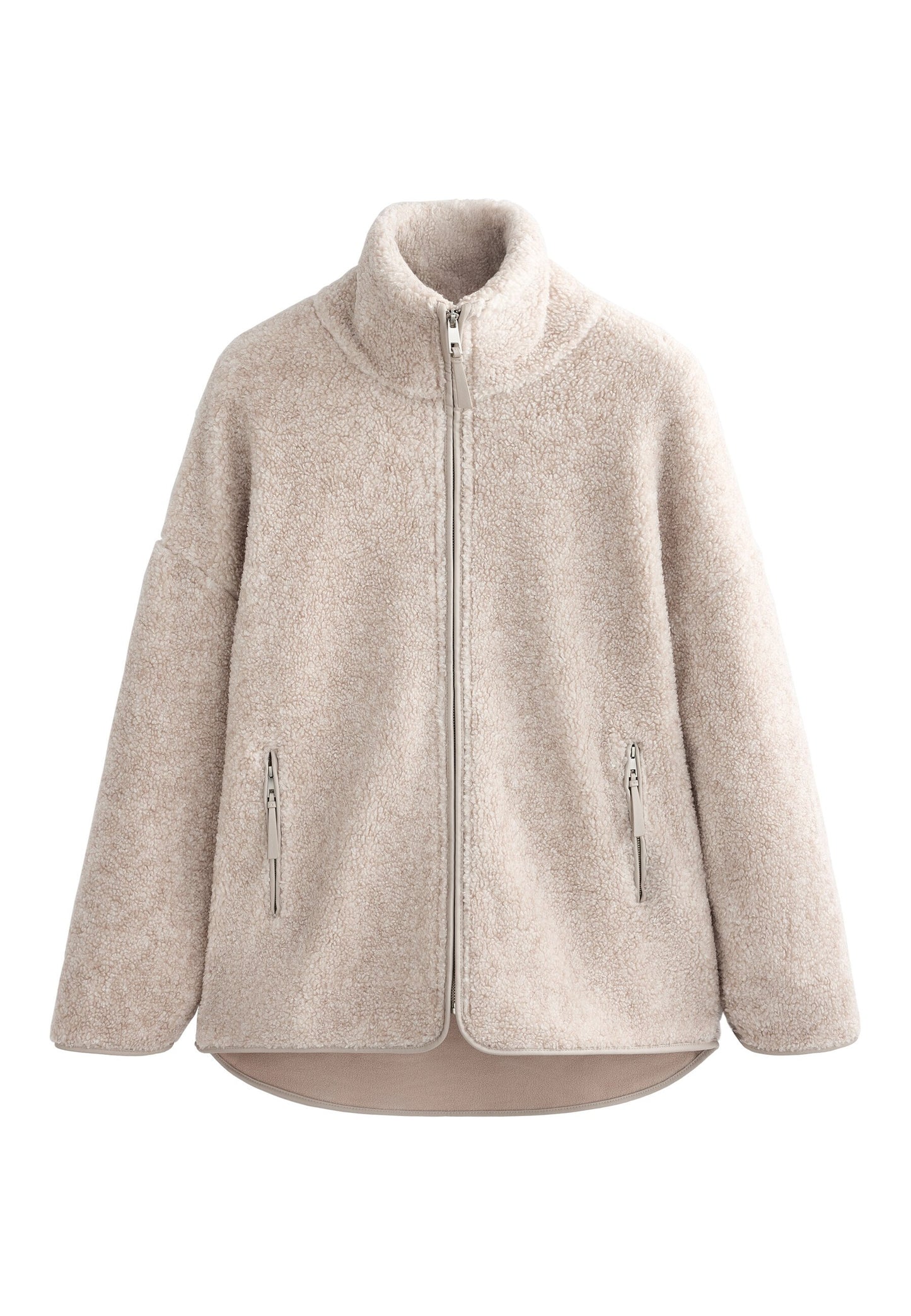 Oysho FAUX-SHEARLING OVERSIZE - Fleece Jacket - Light Grey