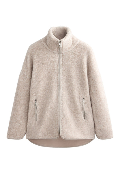 Oysho FAUX-SHEARLING OVERSIZE - Fleece Jacket - Light Grey