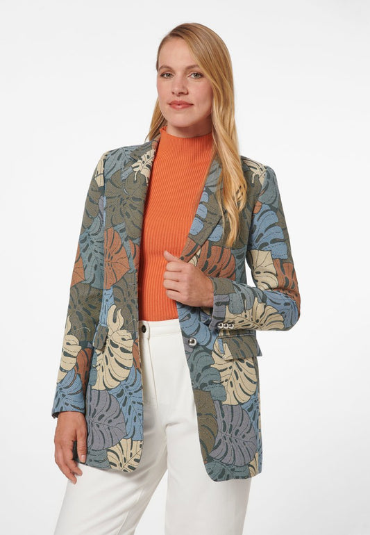  MIT BLÄTTERMUSTER - Kurzmantel - Nebelblau Multicolor