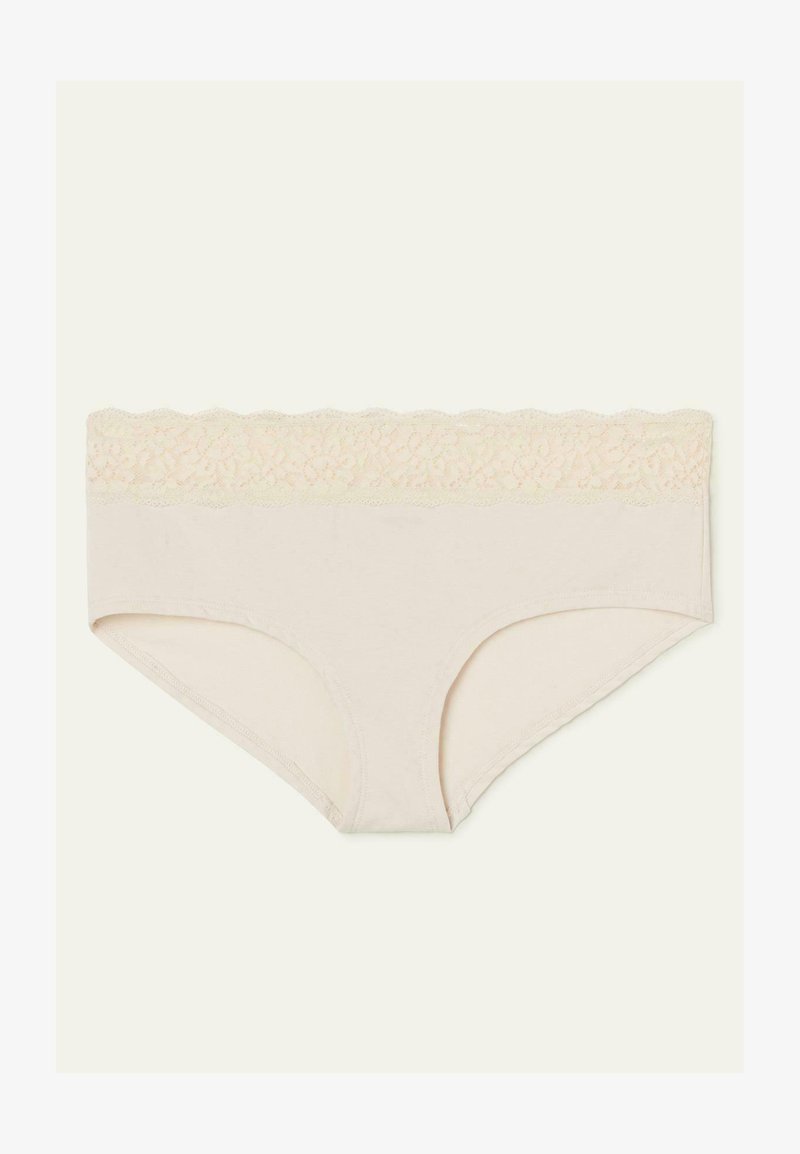  CULOTTE AUS BAUMWOLLE UND RECYCELTER SPITZE - Slip - Crema Di Latte