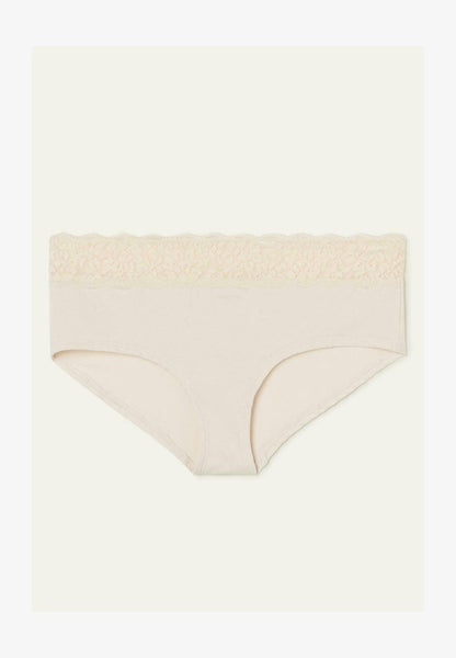  CULOTTE AUS BAUMWOLLE UND RECYCELTER SPITZE - Slip - Crema Di Latte