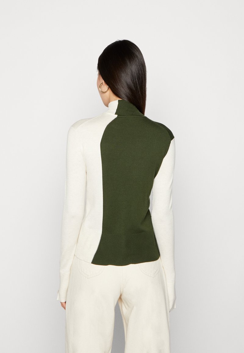 JJXX AVA SOFT BLOCKING ROLL NECK - Strickpullover - Bone White