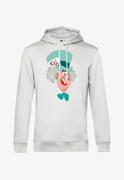 Henry Tiger DISNEY ALICE IN WONDERLAND MAD HATTER BIG FACE - Kapuzenpullover - White