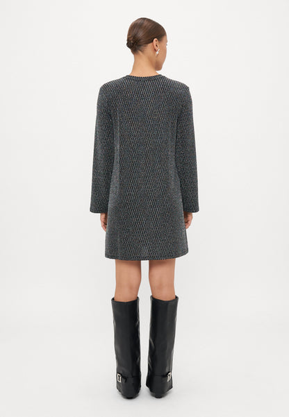 ONLY Petite ONLCAROL GLITTER PEEK A BOO - Jersey Dress - Black/silver-coloured