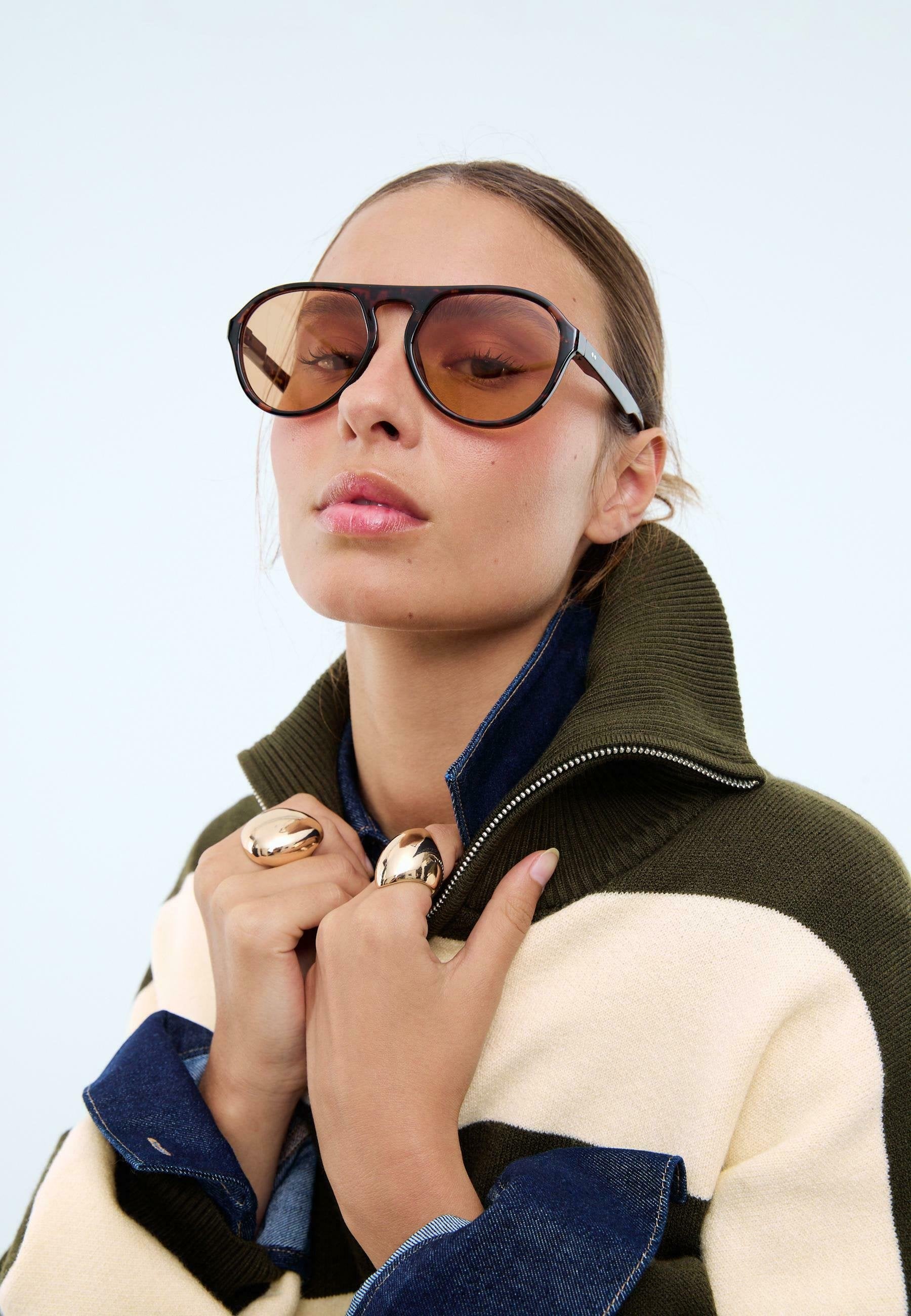 Stradivarius WITH ZIP - Jumper - Green