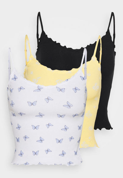 Hollister Co. LETTUCE CAMI 3 PACK - Top - Yellow/black