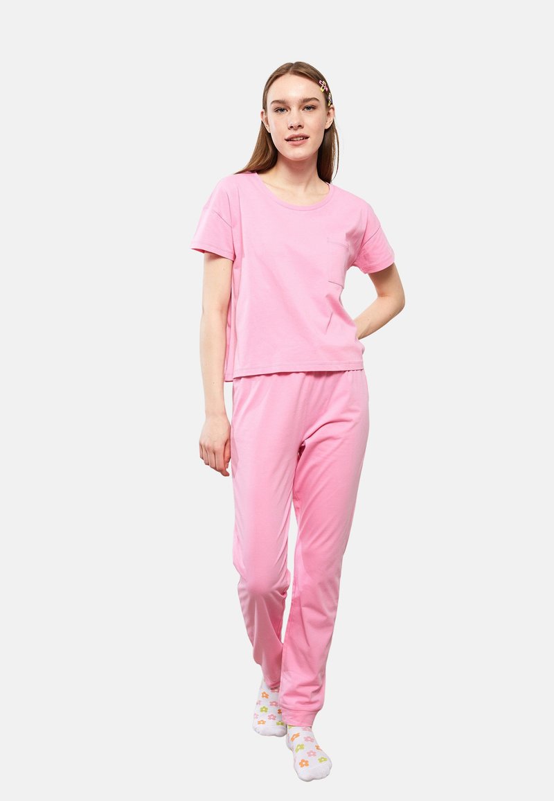  CREW NECK STRAIGHT SHORT SLEEVE - Nachtwäsche Set - Pink