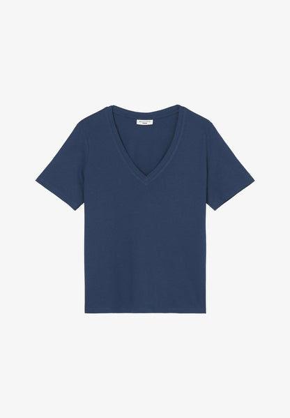Marc O'Polo DENIM V-NECK- REGULAR - T-Shirt Basic - Admiral