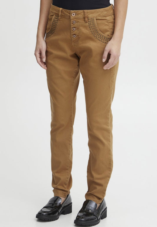  PZMELINA - Jeans Straight Leg - Tobacco Brown