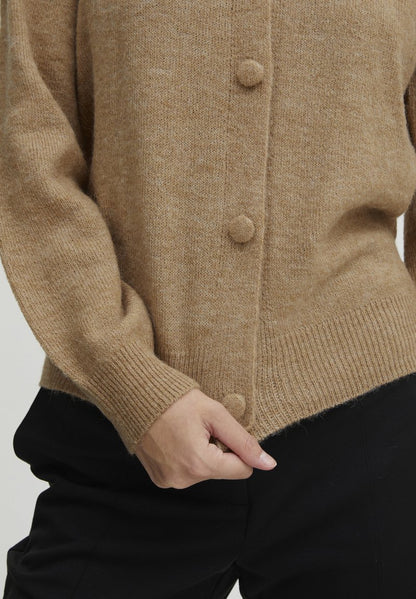 ICHI IHKAMARA CA - Strickjacke - Mottled Beige