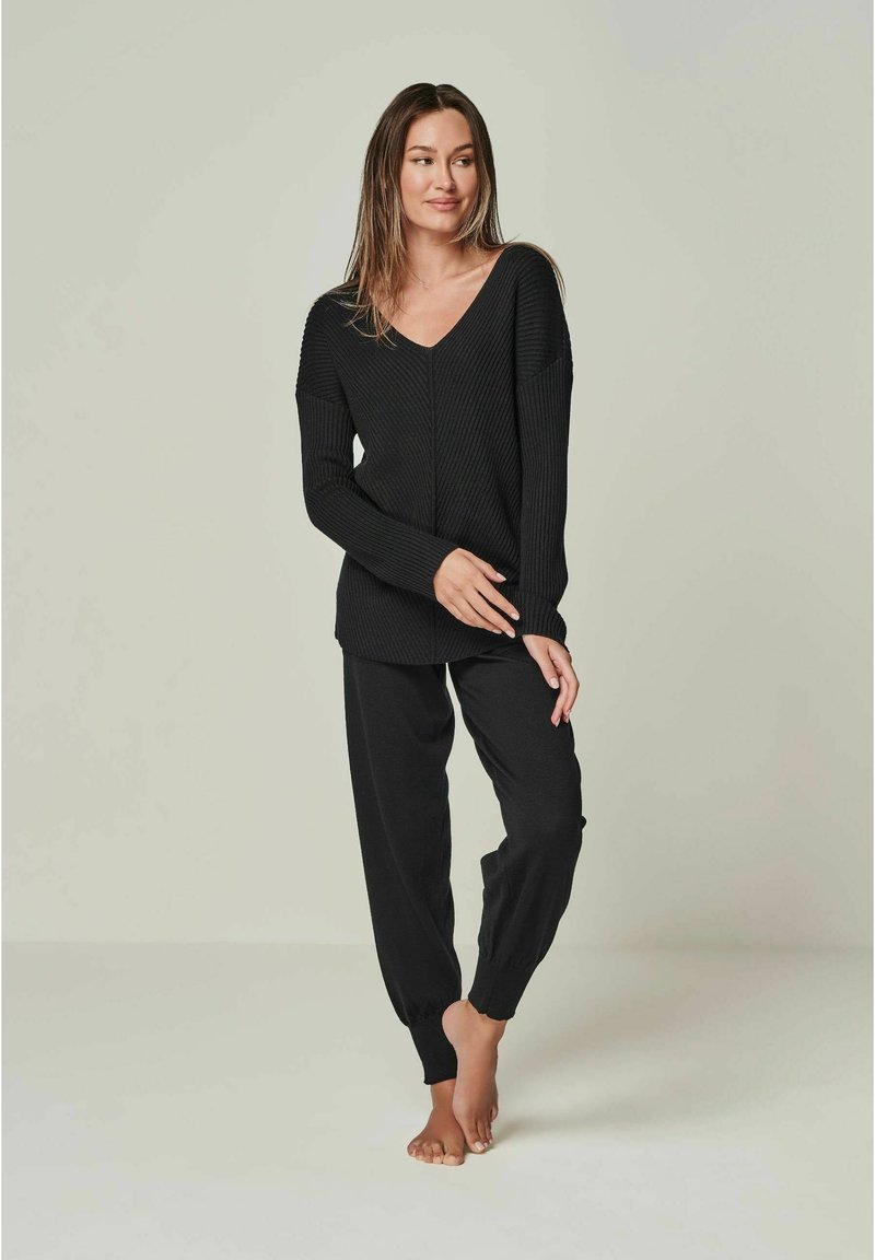  BELLA EDLE MIT - Nachtwäsche Hose - Black