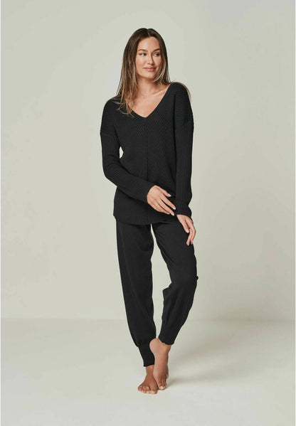  BELLA EDLE MIT - Nachtwäsche Hose - Black