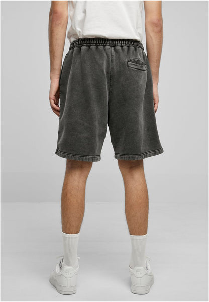 URBAN CLASSICS HEAVY WASHED - Shorts - Black
