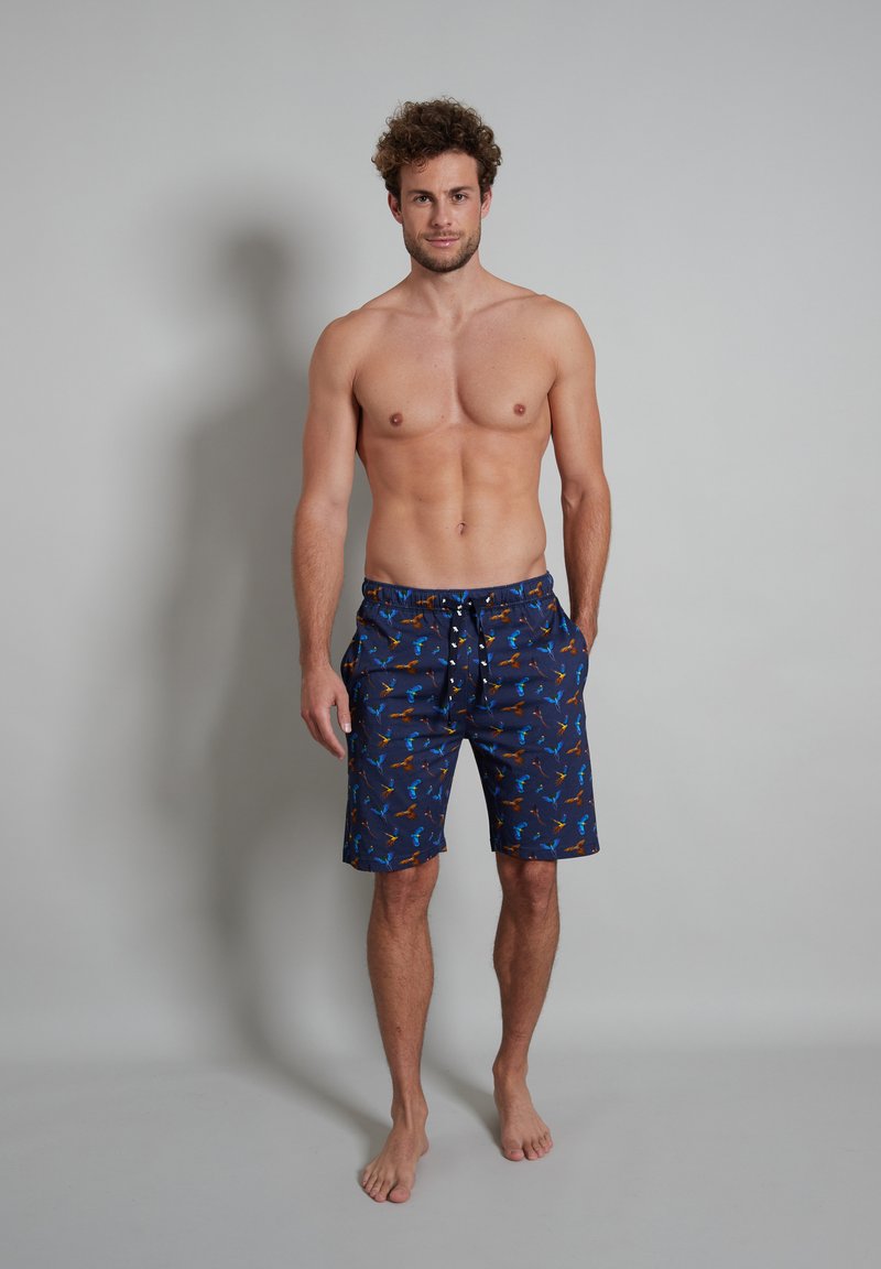  Nachtwäsche Hose - Blau Dunkel Allover