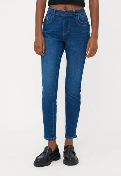 ONLY Petite ONLANE MID WAIST - Jeans Skinny Fit - Dark Blue Denim