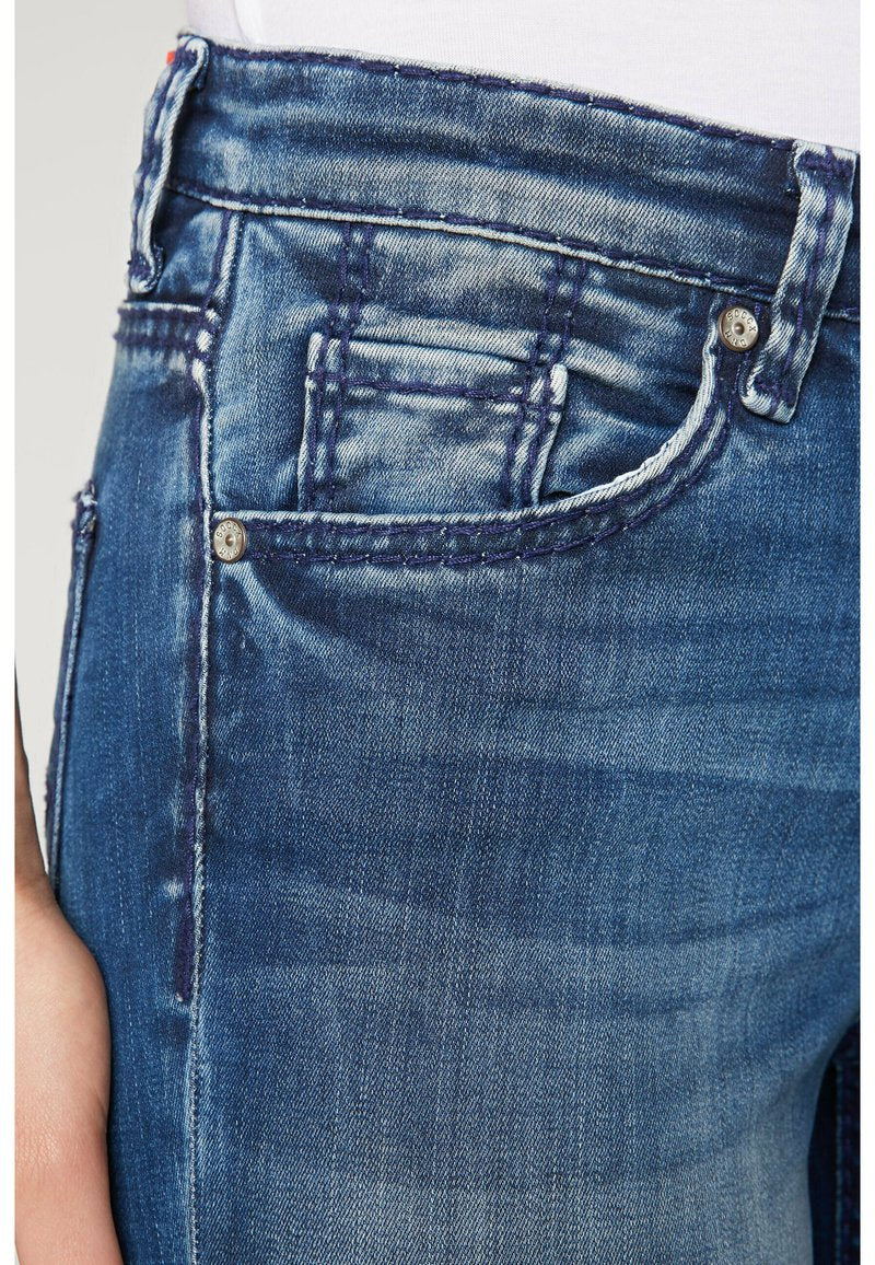 Soccx BLEACHING-EFFEKTEN - Jeans Skinny Fit - Ocean Blue Used