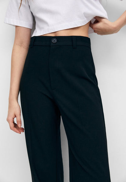 PULL & BEAR FORMAL STRAIGHT-LEG - Stoffhose - Black