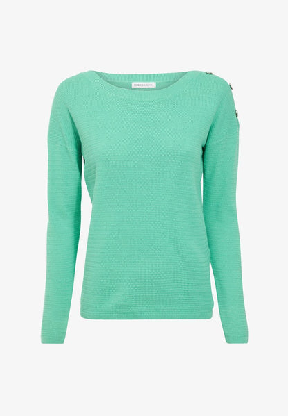  MIT KNÖPFEN - Strickpullover - Vert Fluo