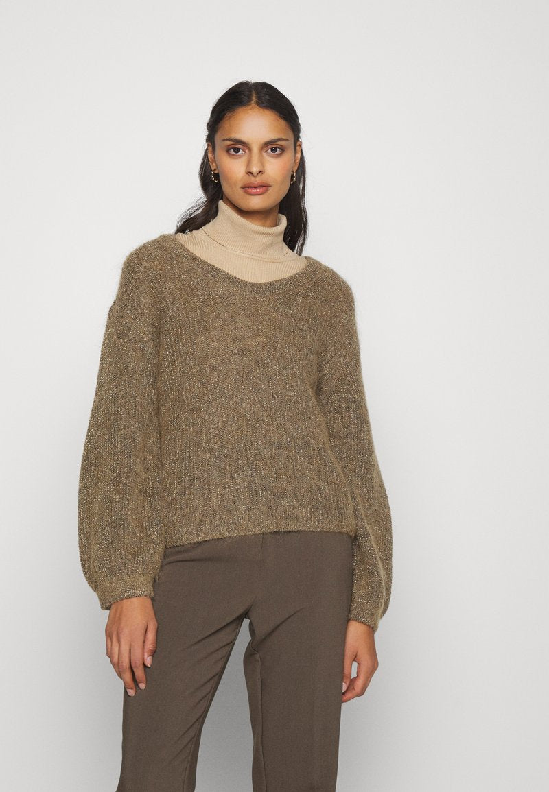 ARKET Strickpullover - Oat Melange With Gold