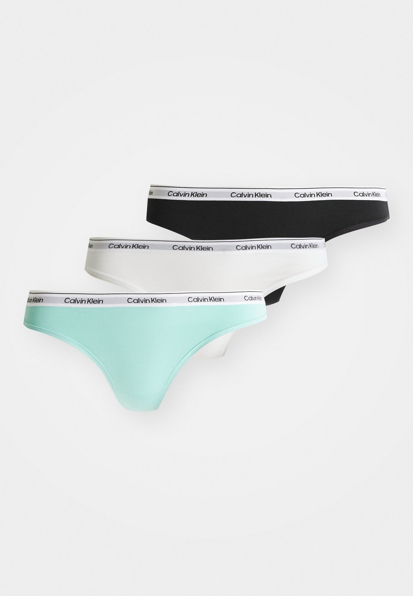 CALVIN KLEIN UNDERWEAR THONG LOGO ICON 3 PACK - Thong - Schwarz/grau