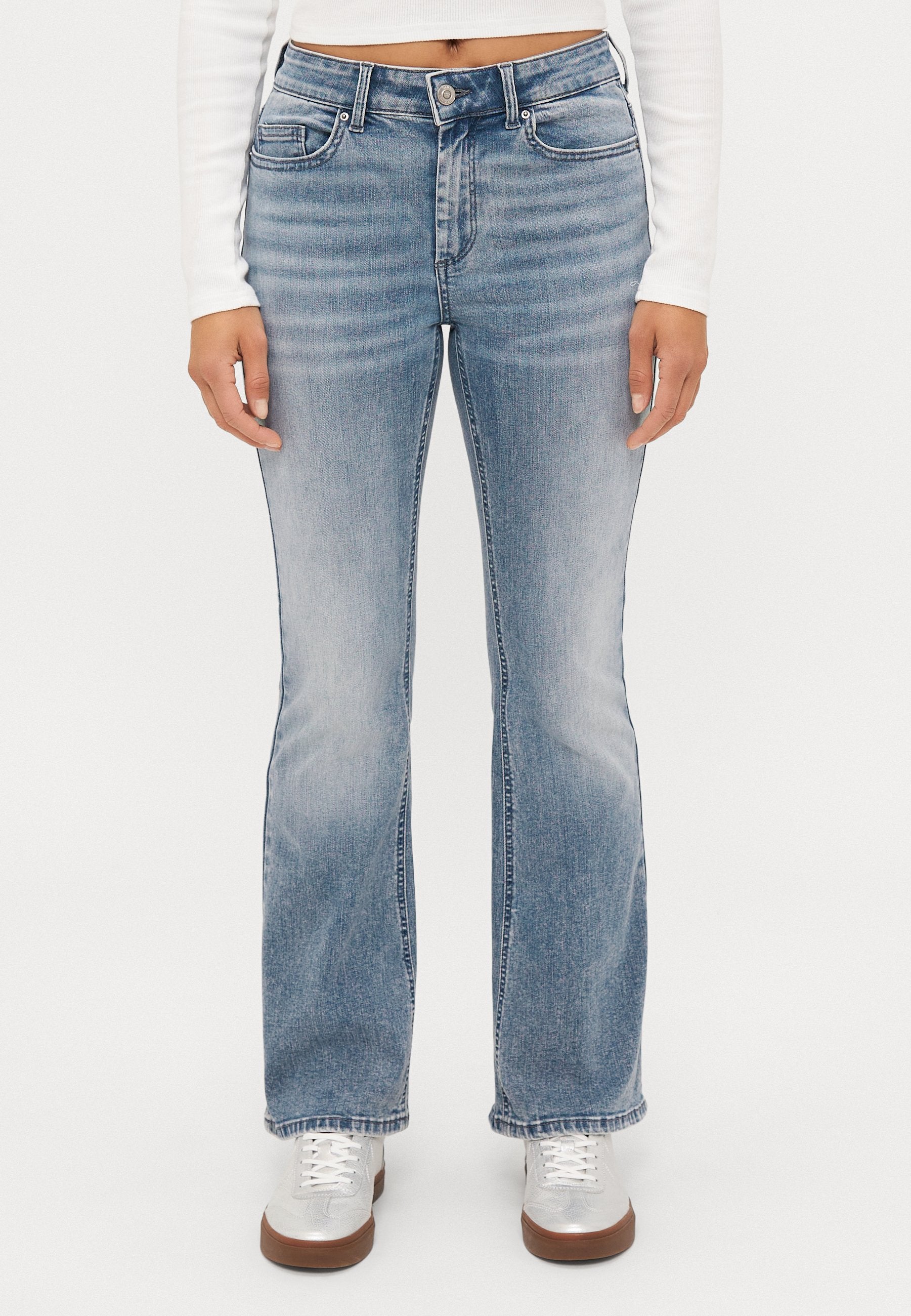 ONLY Petite ONLBLUSH MID WAIST - Flared Jeans - Special Blue Grey Denim