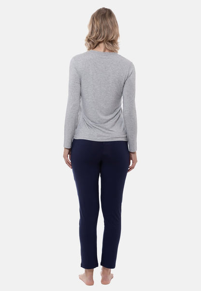 MEY SET - Pyjama - True Blue Grey Melange