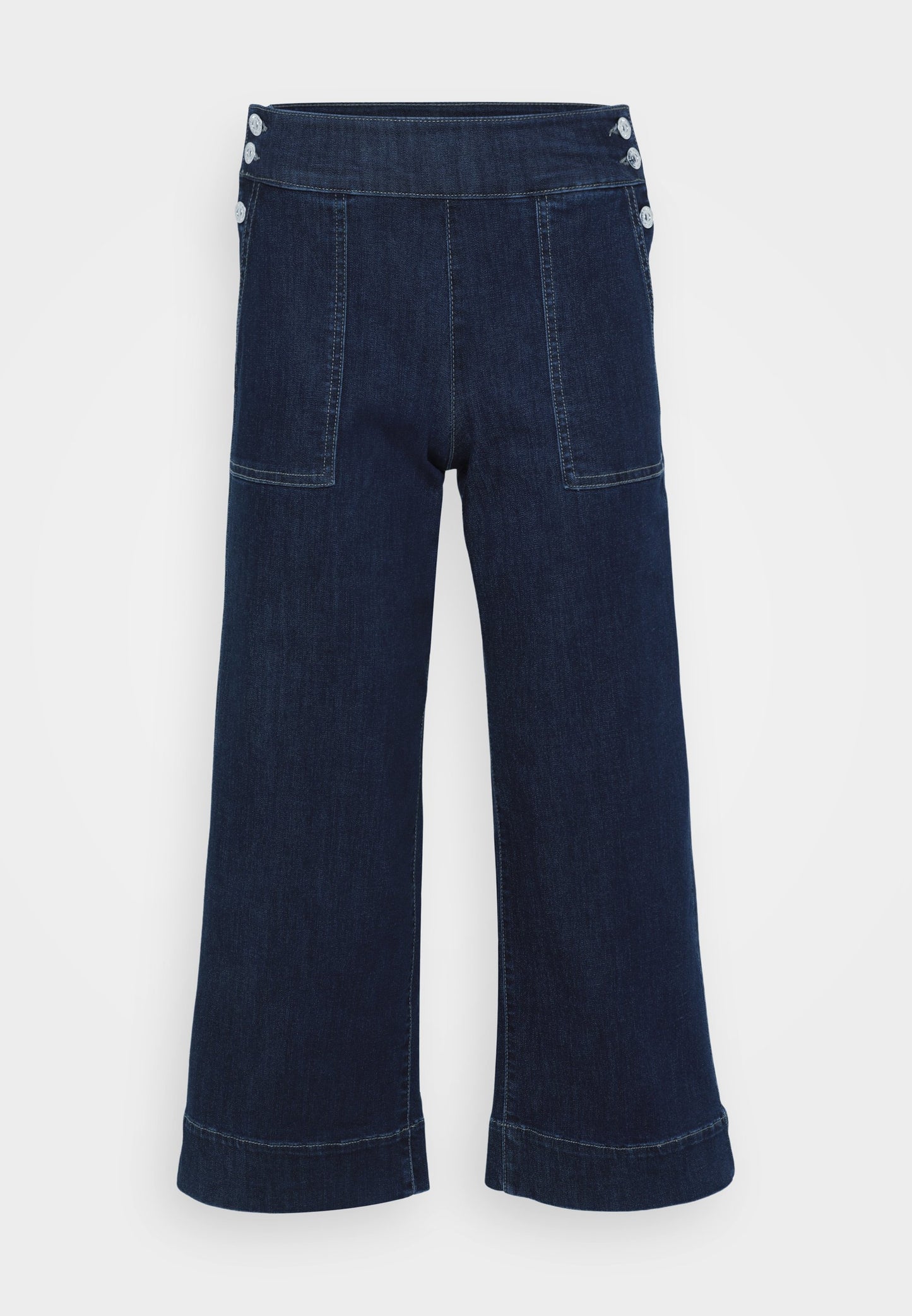 ONLY Petite ONLMADISON BUTTONS - Wide Leg - Dark Blue Denim