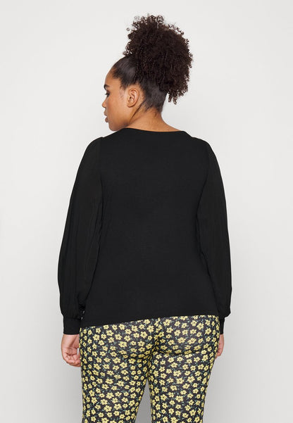Vero Moda Curve VMRANDI BOAT NECK - Langarmshirt - Black