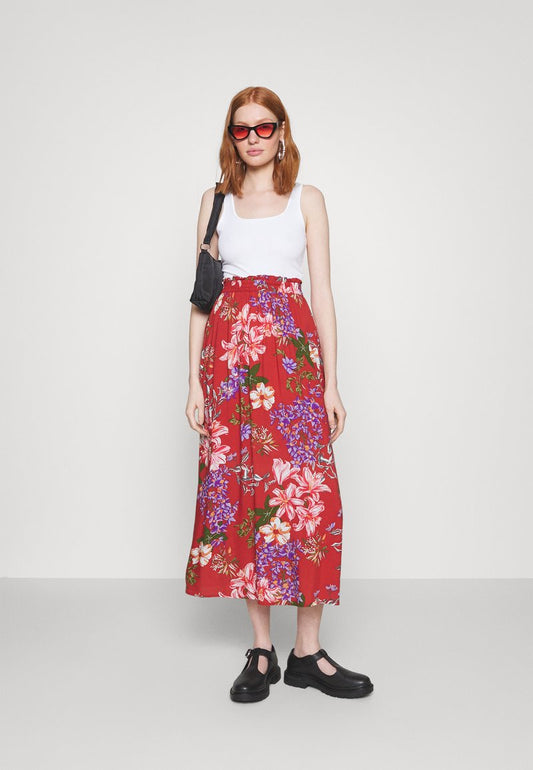 ONLY ONLNOVA LIFE LONG SKIRT - Maxirock - Mineral Red