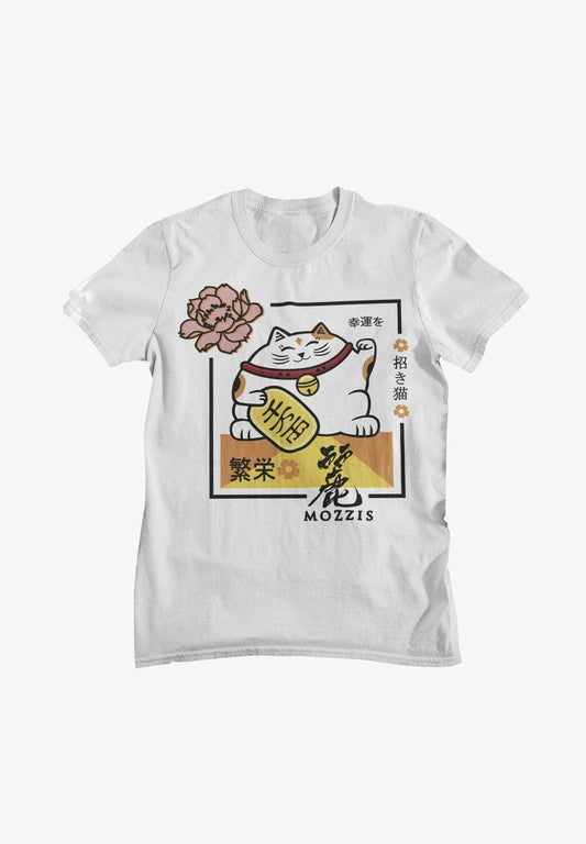  MANEKI NEKO - T-Shirt Print - White