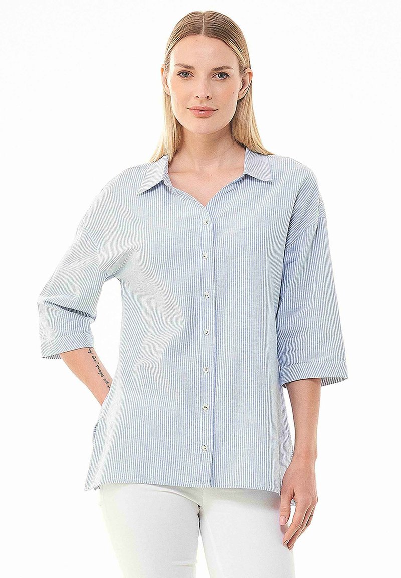  STRIPED 3/4 SLEEVE - Hemdbluse - Blue White Striped